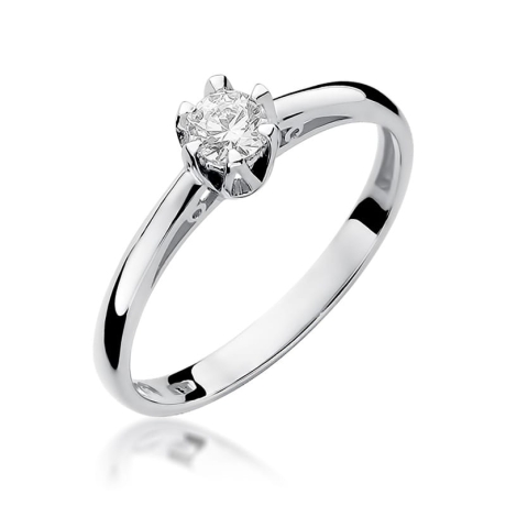 Przejdź do produktu Pierścionek zaręczynowy z białego złota z diamentem 0,15ct Fire Of Love