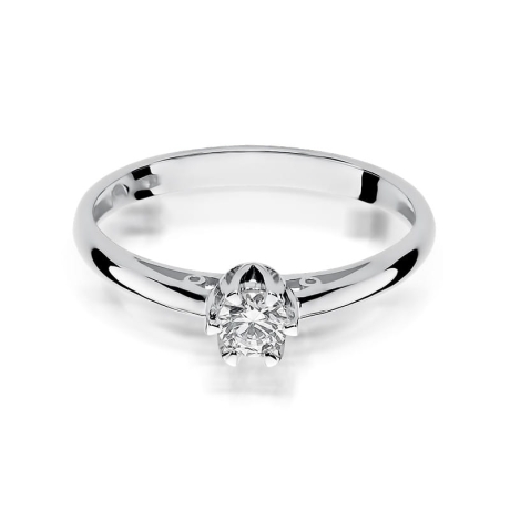 Przejdź do produktu Pierścionek zaręczynowy z białego złota z diamentem 0,15ct Fire Of Love