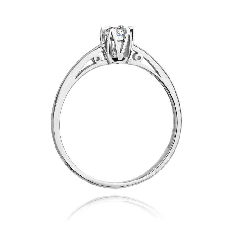 Pierścionek zaręczynowy z białego złota z diamentem 0,15ct Fire Of Love