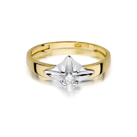 Przejdź do produktu Pierścionek zaręczynowy z żółtego złota z diamentem 0,12ct Fire Of Love 