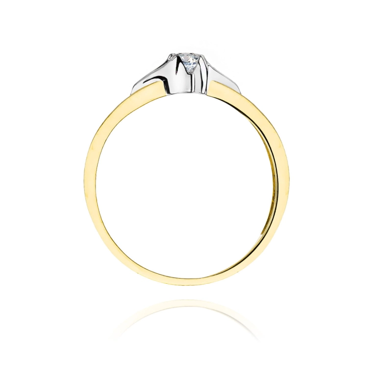 Pierścionek zaręczynowy z żółtego złota z diamentem 0,12ct Fire Of Love