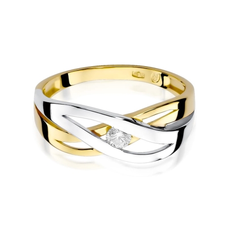 Przejdź do produktu Pierścionek zaręczynowy z żółtego złota z diamentem 0,10ct Fire Of Love