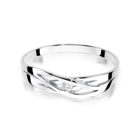 Przejdź do produktu Pierścionek zaręczynowy z białego złota z diamentem 0,05ct Fire Of Love 