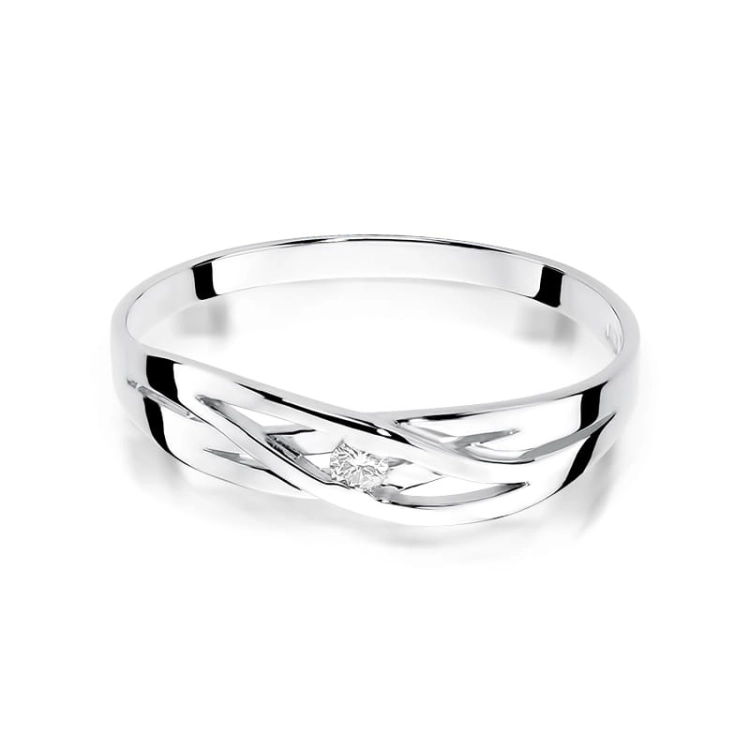 Pierścionek zaręczynowy z białego złota z diamentem 0,05ct Fire Of Love