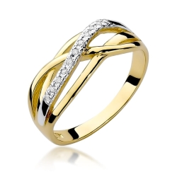 Pierścionek zaręczynowy z żółtego złota z diamentami 0,10ct Fire Of Love