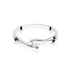 Pierścionek zaręczynowy z białego złota z diamentem 0,05ct Fire Of Love