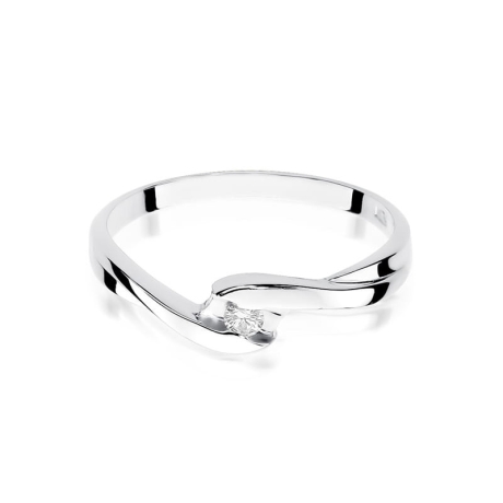 Przejdź do produktu Pierścionek zaręczynowy z białego złota z diamentem 0,05ct Fire Of Love