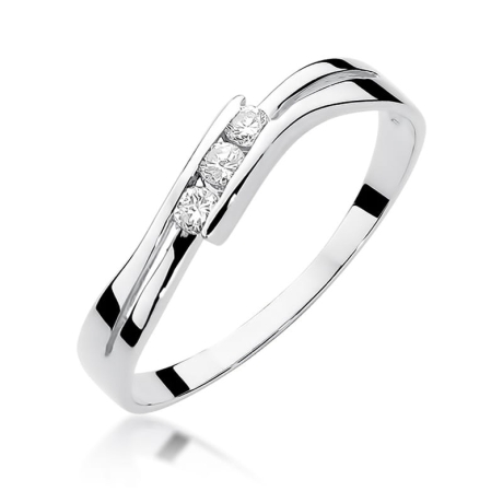 Przejdź do produktu Pierścionek zaręczynowy z białego złota z diamentami 0,12ct Fire Of Love