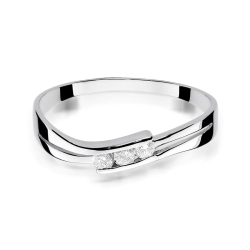Pierścionek zaręczynowy z białego złota z diamentami 0,12ct Fire Of Love