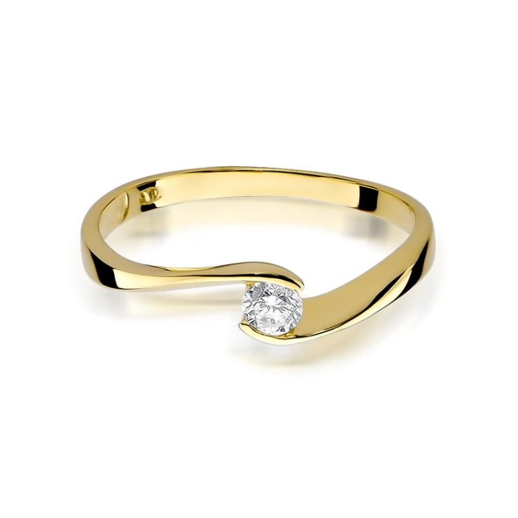 Pierścionek zaręczynowy z żółtego złota z diamentem 0,13ct Fire Of Love