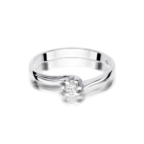 Przejdź do produktu Pierścionek zaręczynowy z białego złota z diamentem 0,10ct Fire Of Love