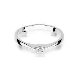 Pierścionek zaręczynowy z białego złota z diamentem 0,03ct Fire Of Love