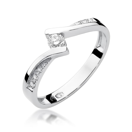 Przejdź do produktu Pierścionek zaręczynowy z białego złota z brylantami 0,16ct Fire Of Love