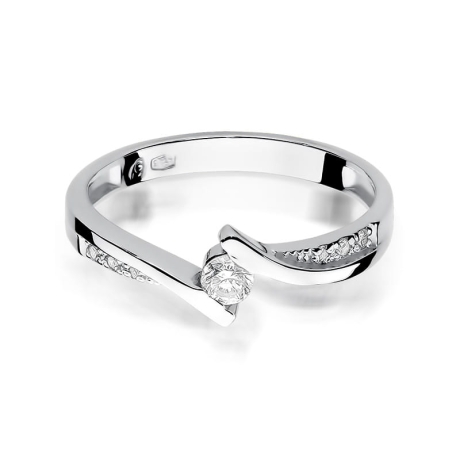 Przejdź do produktu Pierścionek zaręczynowy z białego złota z brylantami 0,16ct Fire Of Love