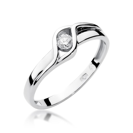 Przejdź do produktu Pierścionek zaręczynowy z białego złota z diamentem 0,10ct Fire Of Love