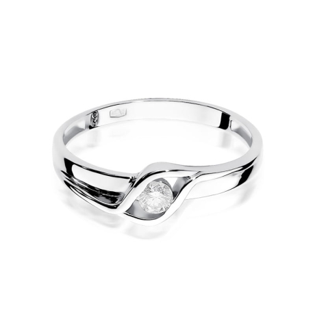 Przejdź do produktu Pierścionek zaręczynowy z białego złota z diamentem 0,10ct Fire Of Love