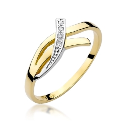 Pierścionek zaręczynowy z żółtego złota z diamentami 0,02ct Fire Of Love