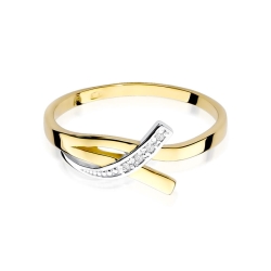 Pierścionek zaręczynowy z żółtego złota z diamentami 0,02ct Fire Of Love