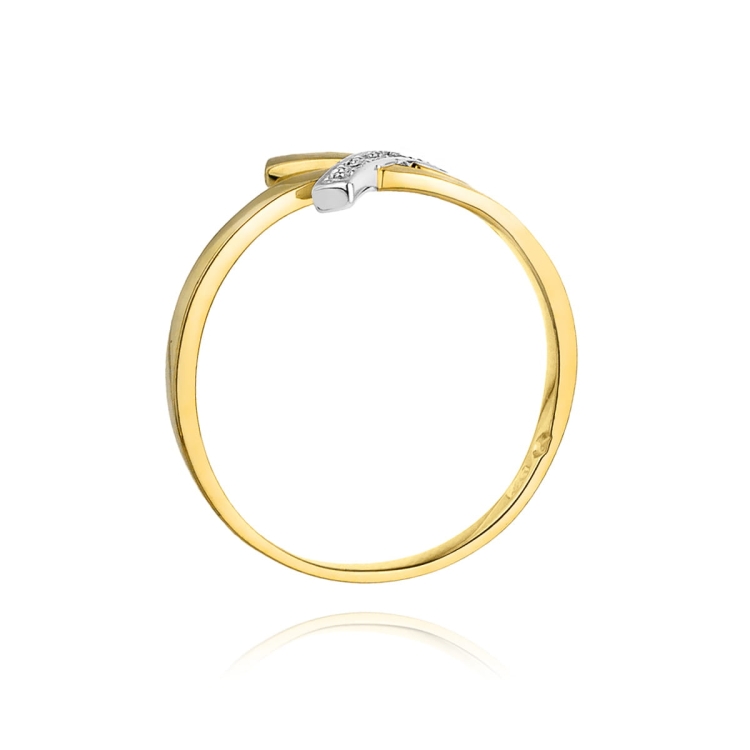 Pierścionek zaręczynowy z żółtego złota z diamentami 0,02ct Fire Of Love