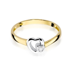Pierścionek zaręczynowy z żółtego złota z diamentem 0,02ct Fire Of Love