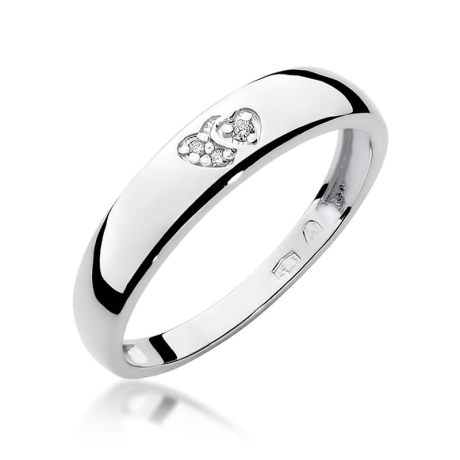 Przejdź do produktu Pierścionek zaręczynowy z białego złota z diamentami 0,02ct Fire Of Love