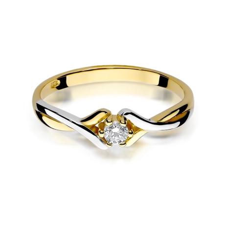 Przejdź do produktu Pierścionek zaręczynowy z żółtego złota z diamentem 0,10ct Fire Of Love