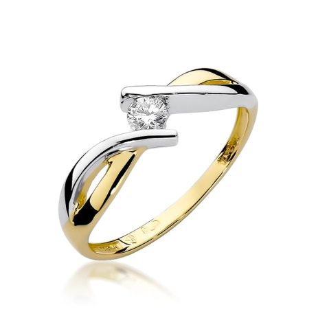 Przejdź do produktu Pierścionek zaręczynowy z żółtego złota z diamentem 0,10ct Fire Of Love