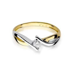 Pierścionek zaręczynowy z żółtego złota z diamentem 0,10ct Fire Of Love