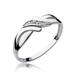 Pierścionek zaręczynowy z białego złota z diamentami 0,02ct Fire Of Love