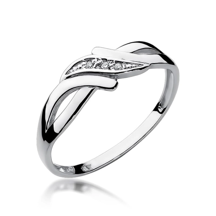 Pierścionek zaręczynowy z białego złota z diamentami 0,02ct Fire Of Love