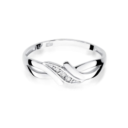 Pierścionek zaręczynowy z białego złota z diamentami 0,02ct Fire Of Love