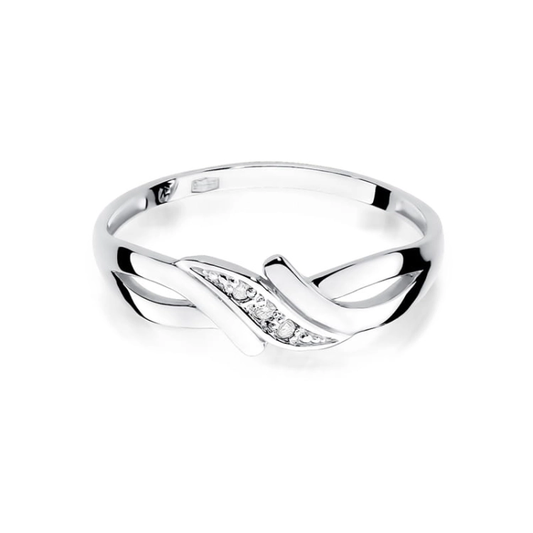 Pierścionek zaręczynowy z białego złota z diamentami 0,02ct Fire Of Love