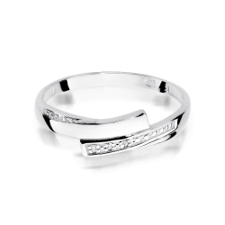 Pierścionek zaręczynowy z białego złota z diamentami 0,02ct Fire Of Love