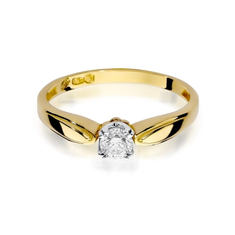 Przejdź do produktu Pierścionek zaręczynowy z żółtego złota z brylantem 0,24ct Fire Of Love