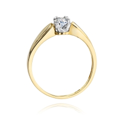 Pierścionek zaręczynowy z żółtego złota z brylantem 0,24ct Fire Of Love