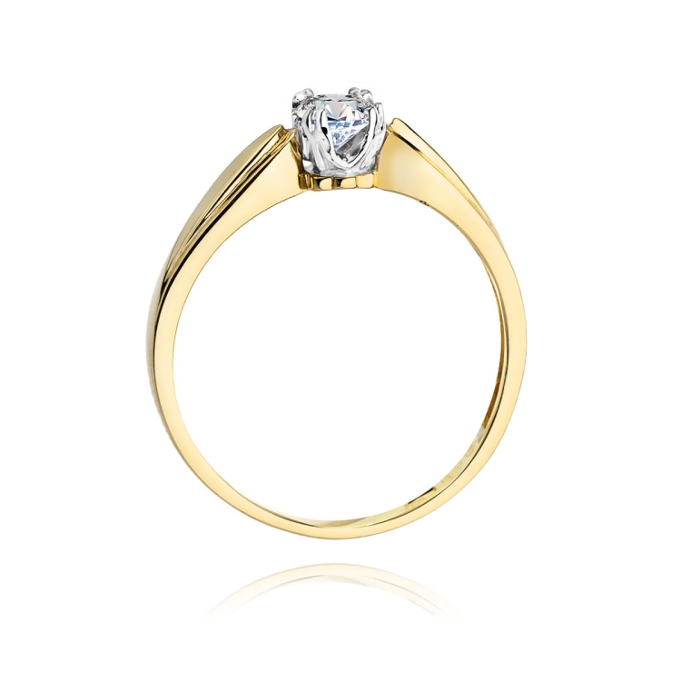 Pierścionek zaręczynowy z żółtego złota z brylantem 0,24ct Fire Of Love