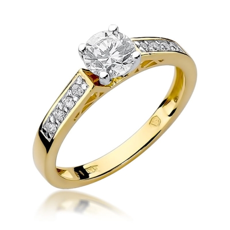 Przejdź do produktu Pierścionek zaręczynowy z żółtego złota z diamentami 0,42ct Fire Of Love