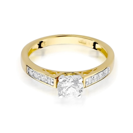 Przejdź do produktu Pierścionek zaręczynowy z żółtego złota z diamentami 0,42ct Fire Of Love