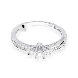 Pierścionek zaręczynowy z białego złota z diamentami 0,42ct Fire Of Love