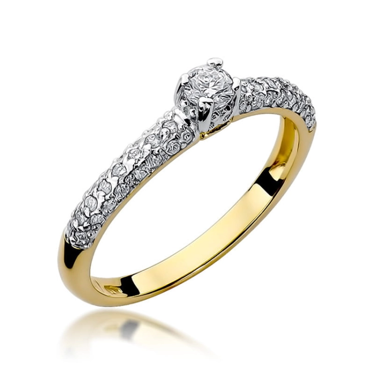 Pierścionek zaręczynowy z żółtego złota z diamentami 0,36ct Fire Of Love