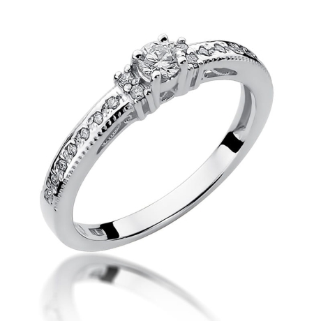 Przejdź do produktu Pierścionek zaręczynowy z białego złota z brylantami 0,24ct Fire Of Love