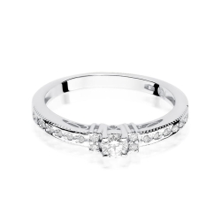 Pierścionek zaręczynowy z białego złota z brylantami 0,24ct Fire Of Love