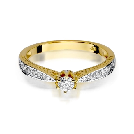 Przejdź do produktu Pierścionek zaręczynowy z żółtego złota z diamentami 0,30ct Fire Of Love 