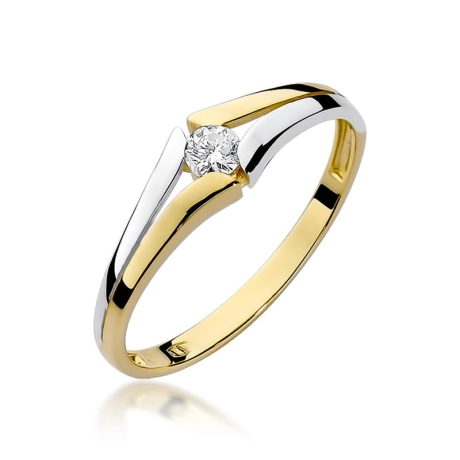 Przejdź do produktu Pierścionek zaręczynowy z żółtego złota z diamentem 0,08ct Fire Of Love 