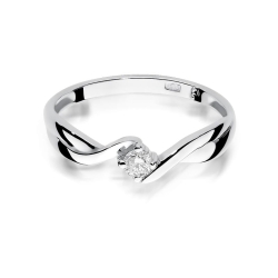 Pierścionek zaręczynowy z białego złota z diamentem 0,10ct Fire Of Love