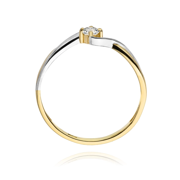 Pierścionek zaręczynowy z żółtego złota z diamentem 0,08ct Fire Of Love
