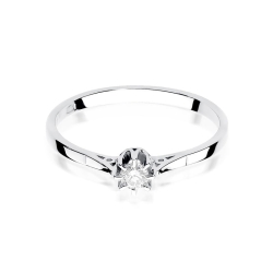 Pierścionek zaręczynowy z białego złota z diamentem 0,08ct Fire Of Love