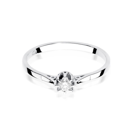 Przejdź do produktu Pierścionek zaręczynowy z białego złota z diamentem 0,08ct Fire Of Love 