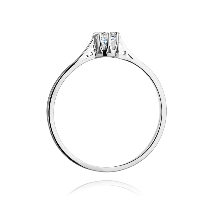 Pierścionek zaręczynowy z białego złota z diamentem 0,08ct Fire Of Love