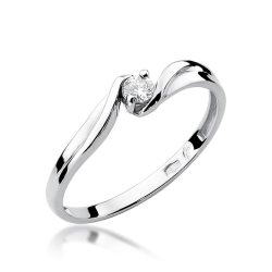 Pierścionek zaręczynowy z białego złota z diamentem 0,08ct Fire Of Love